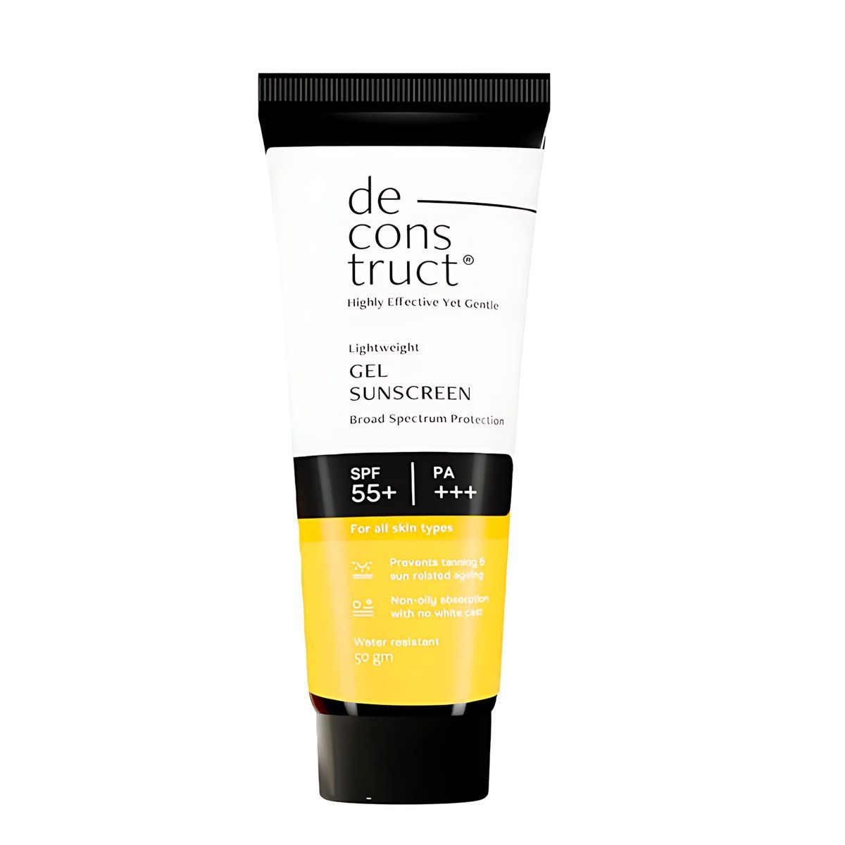 Deconstruct - Gel Sunscreen for Oily Skin – SPF 55+ and PA+++ | Water Resistant Sunscreen - 50ml
