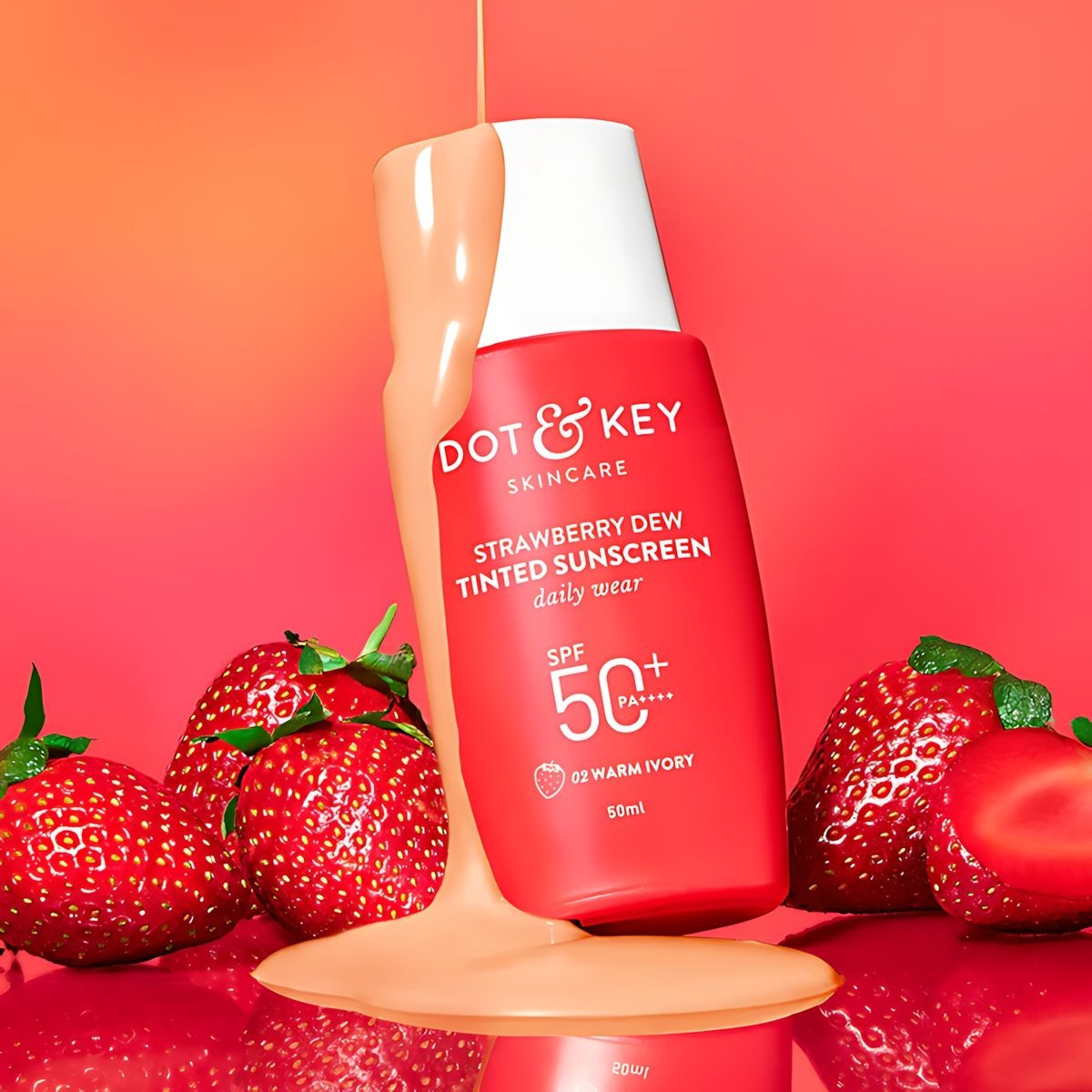 Dot - and Key Strawberry Dew Tinted Sunscreen SPF 50+ (01 Porcelain) - 50ml