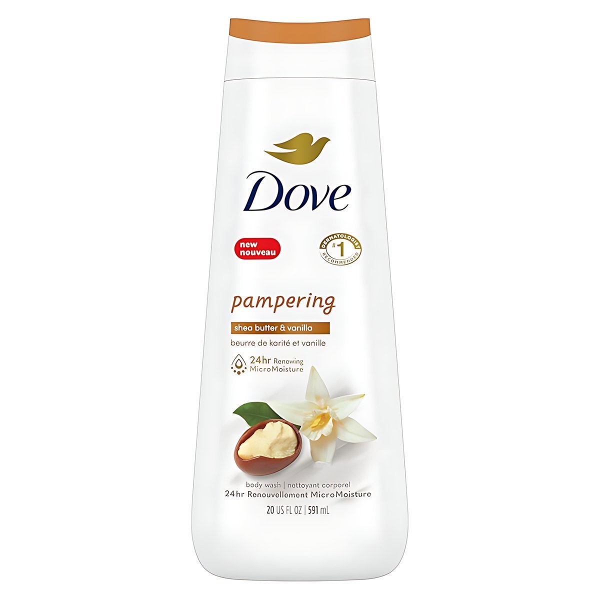 Dove - Pampering Shea Butter & Vanilla 24hr Renewing Micro Moisture Body Wash - 680ml