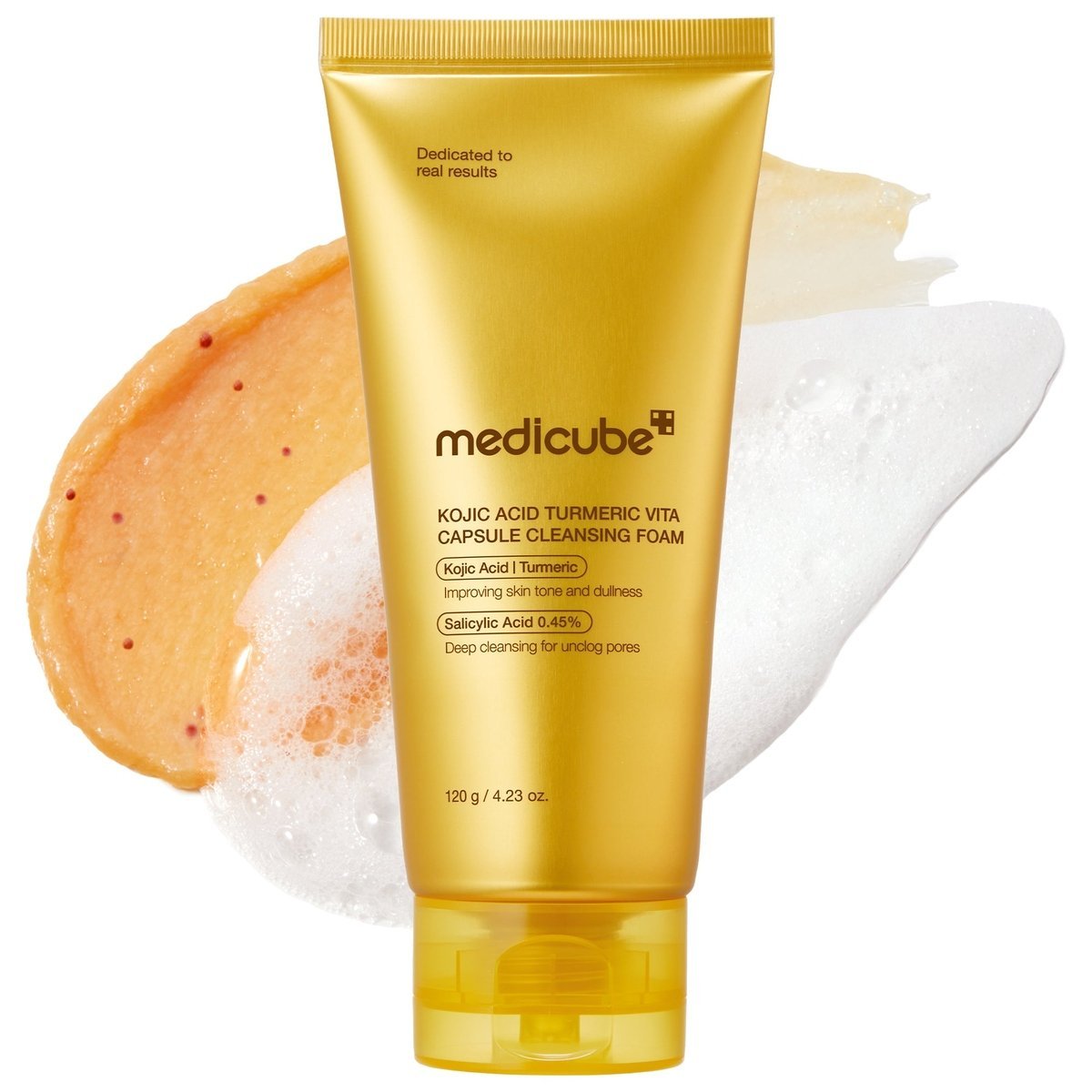 MEDICUBE - Kojic Acid Turmeric Vita Capsule Cleansing Foam - 120g
