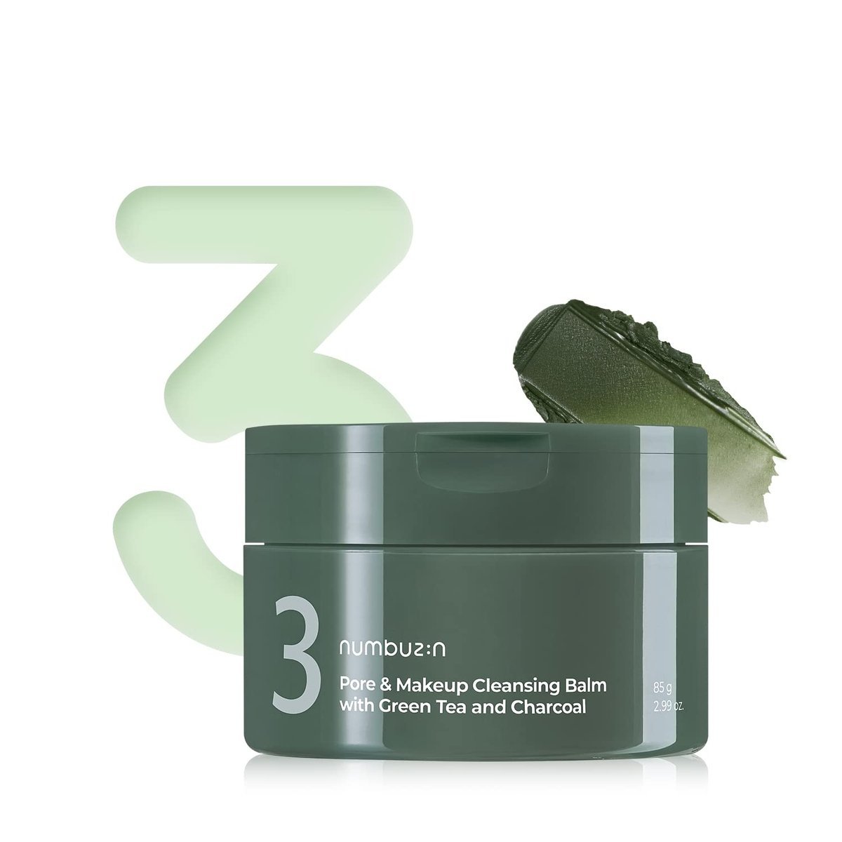 numbuzin - No.3 Pore & Makeup Cleansing Balm With Green Tea And Charcoal - 85g