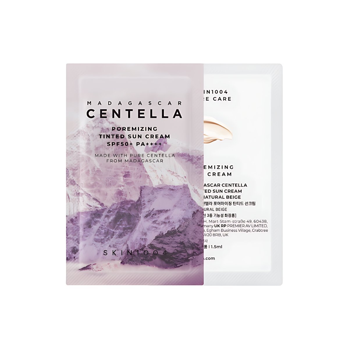 Skin1004 - Madagascar Centella Poremizing Tinted Sun Cream Sachet - 1.5ml